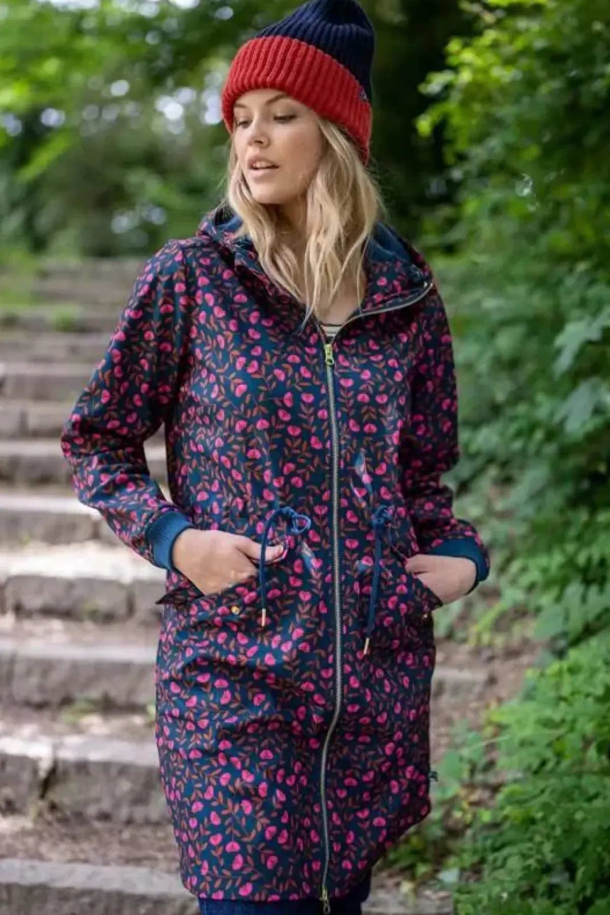 Danefæ Softshell-Jacken>Danemarianne Softshell Dusty Navy Fleuri