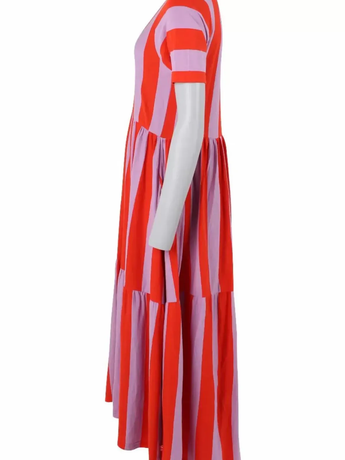 Danefæ Kleider>Danemarkise Slub Jersey Dress Bright Red/Soft Viola