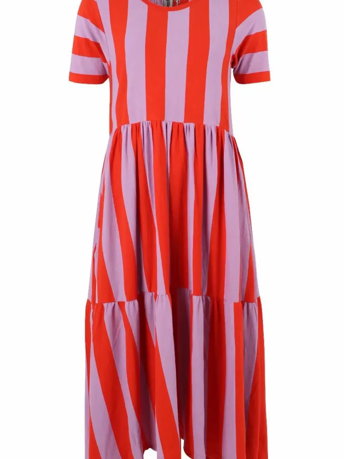 Danefæ Kleider>Danemarkise Slub Jersey Dress Bright Red/Soft Viola