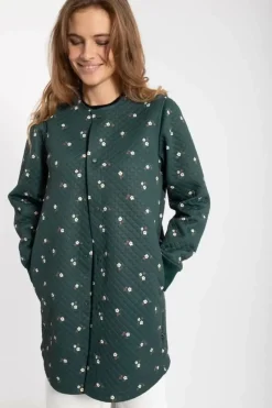 Danefæ Thermokleidung>Danemaude Thermo Coat Deep Forest Miniflower