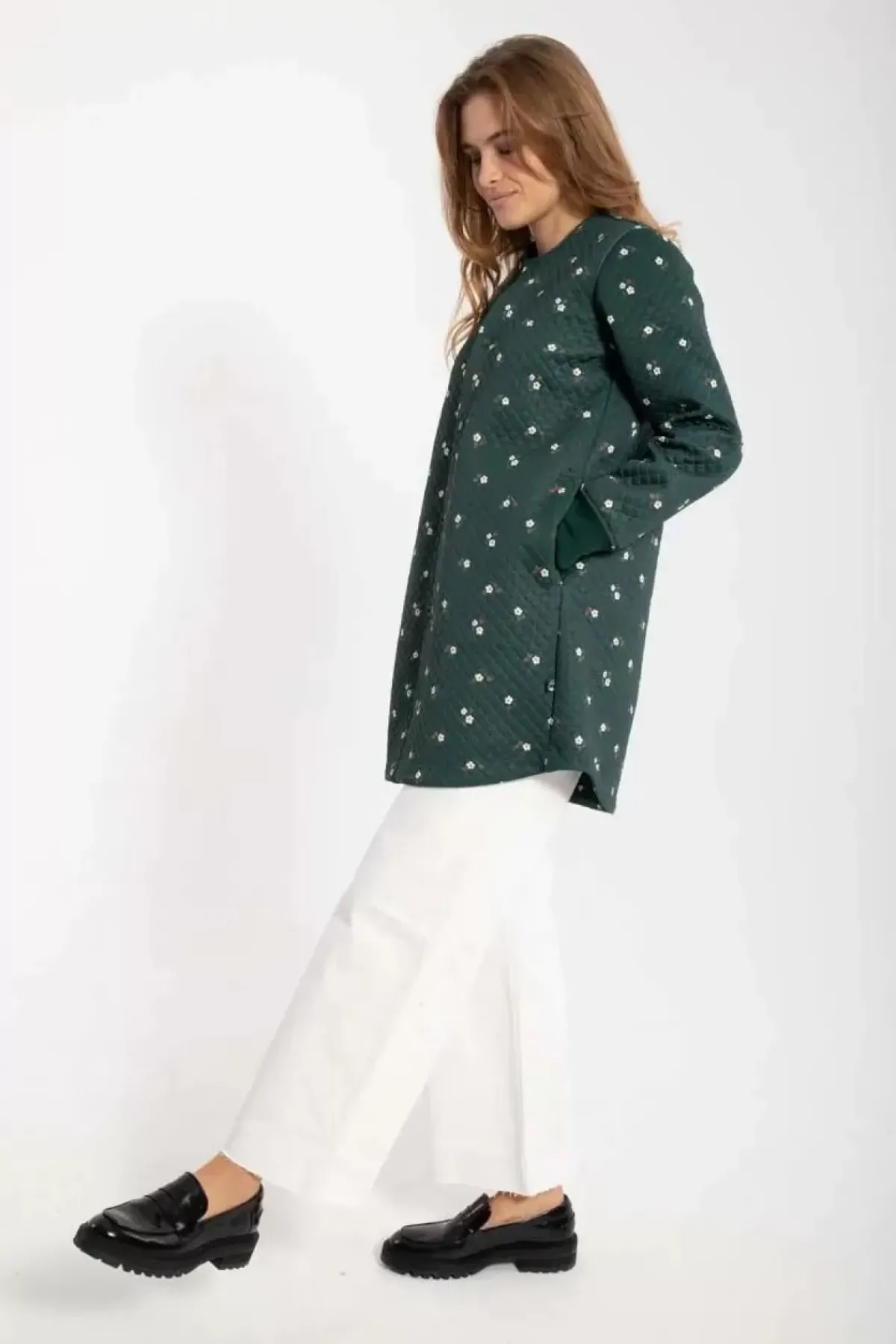 Danefæ Thermokleidung>Danemaude Thermo Coat Deep Forest Miniflower