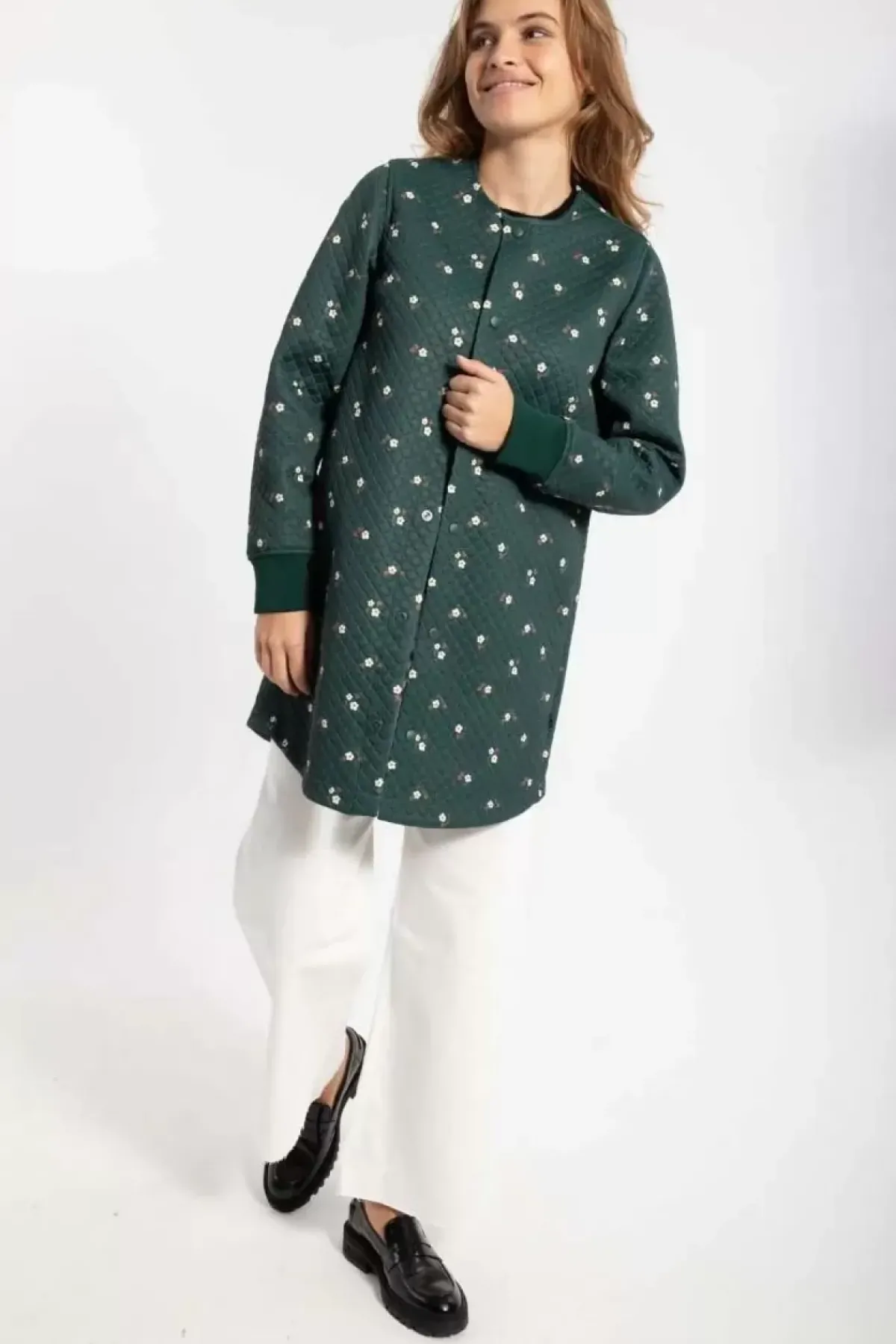 Danefæ Thermokleidung>Danemaude Thermo Coat Deep Forest Miniflower