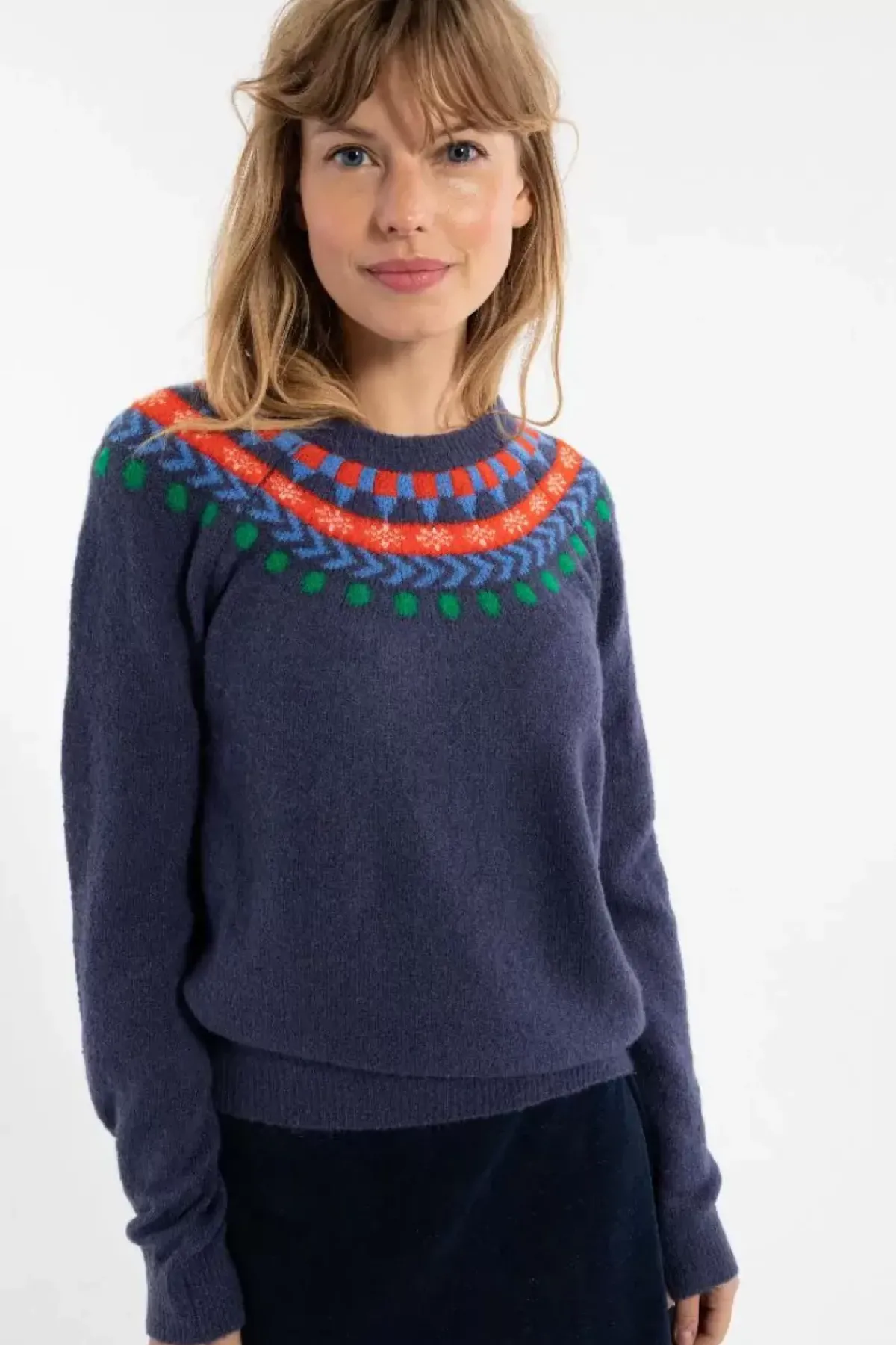 Danefæ Strickwaren>Danemerry Light Wool Sweater Grey Marine