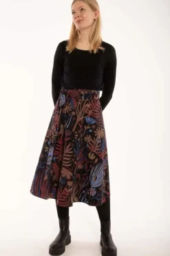 Danefæ Röcke>Danemikkelsen Poplin Skirt Berry/Chocolate Walkabout