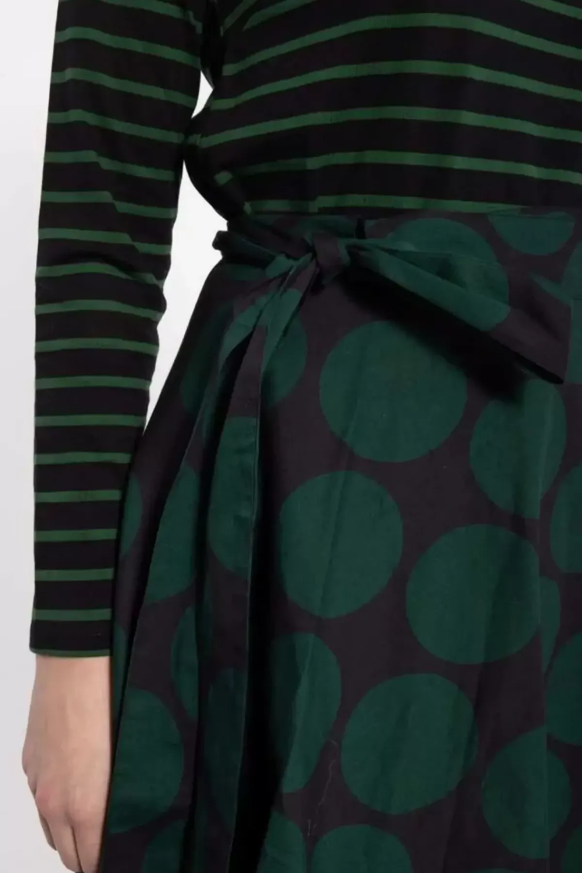 Danefæ Röcke>Danemikkelsen Poplin Skirt Black/Warm Khaki Megadots