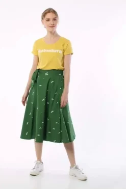 Danefæ Röcke>Danemikkelsen Poplin Skirt Cactus Markblomst