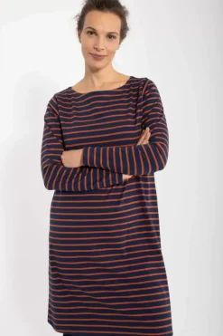 Danefæ Kleider>Danenassau Dress Marine/Brick