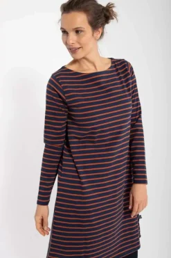 Danefæ Kleider>Danenassau Dress Marine/Brick