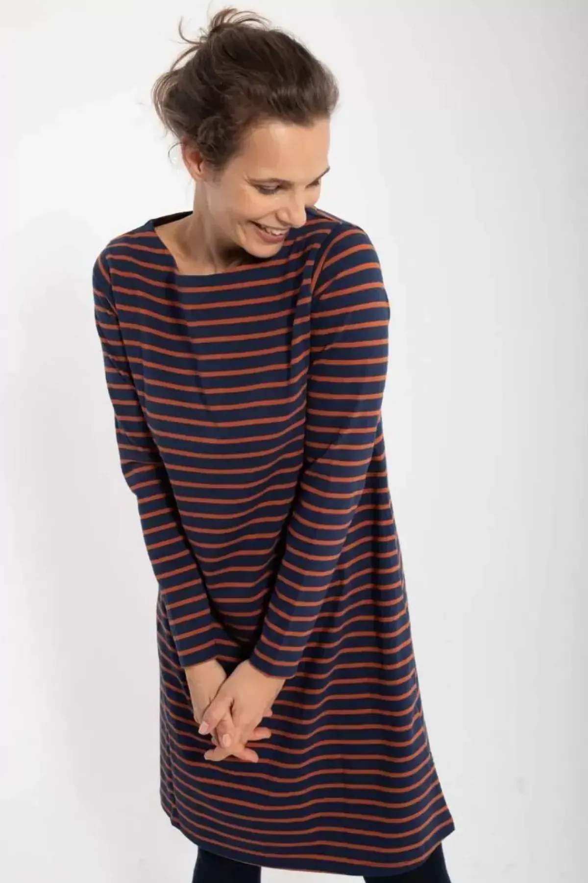 Danefæ Kleider>Danenassau Dress Marine/Brick