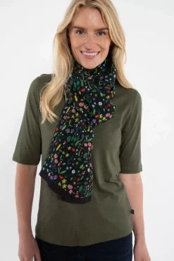 Danefæ Schals>Danenordby Scarf Dk Navy Botanical