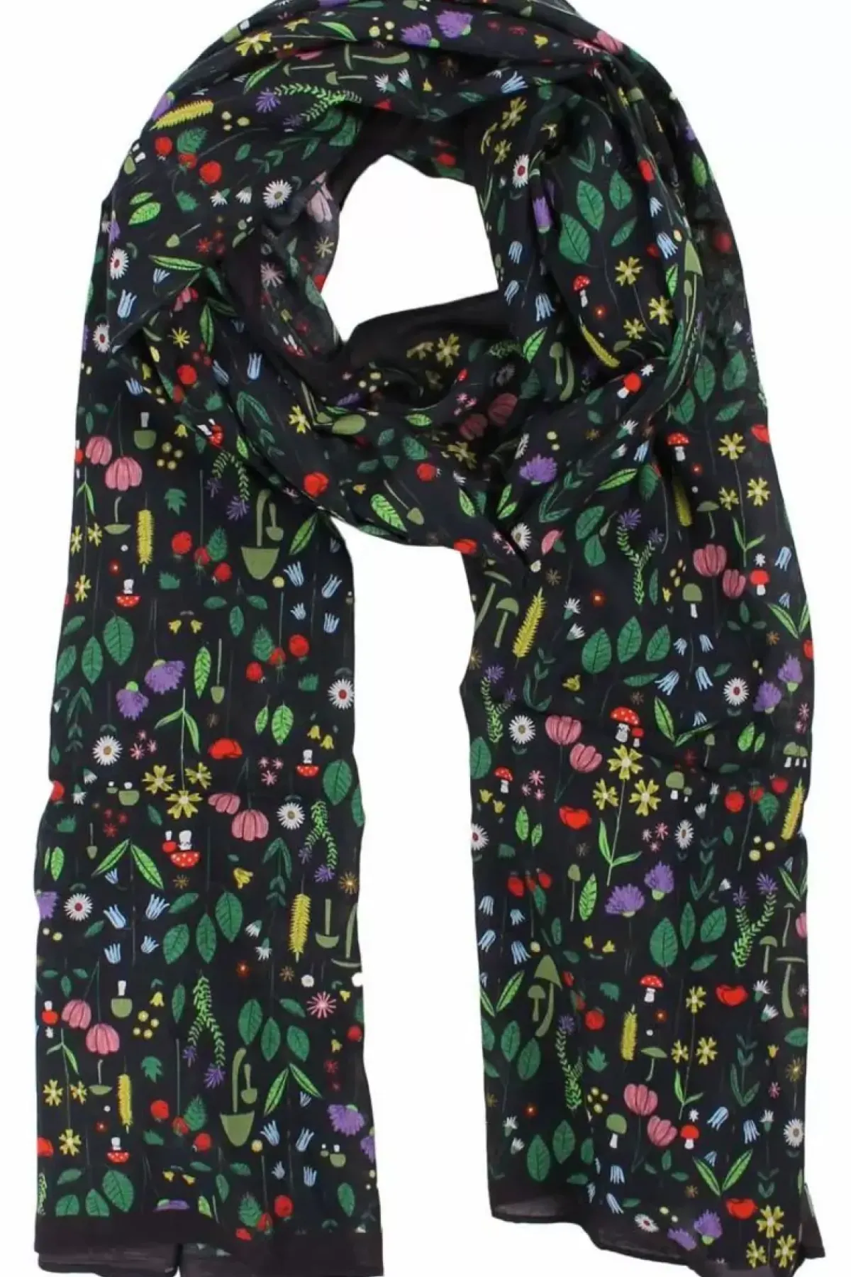 Danefæ Schals>Danenordby Scarf Dk Navy Botanical
