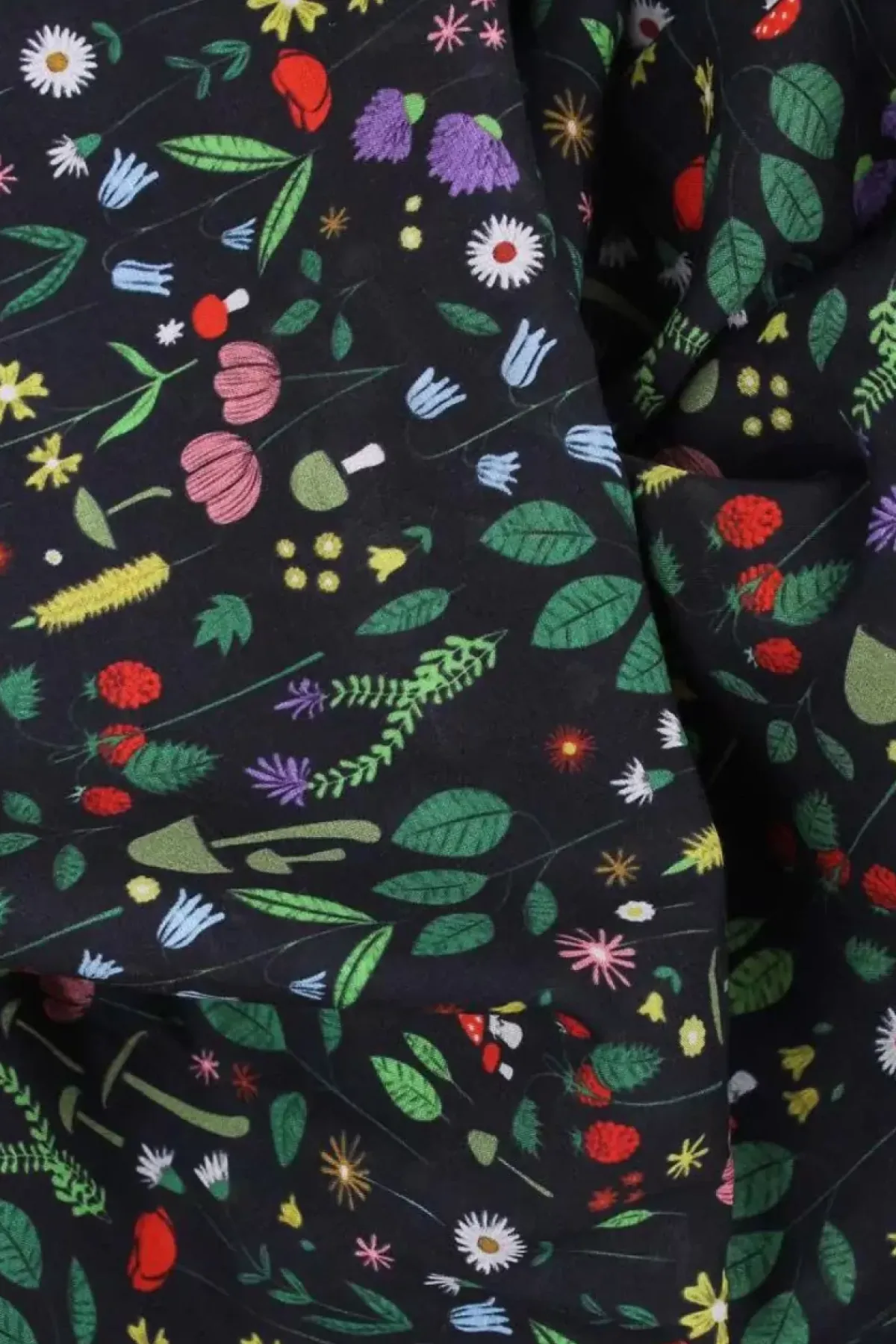 Danefæ Schals>Danenordby Scarf Dk Navy Botanical