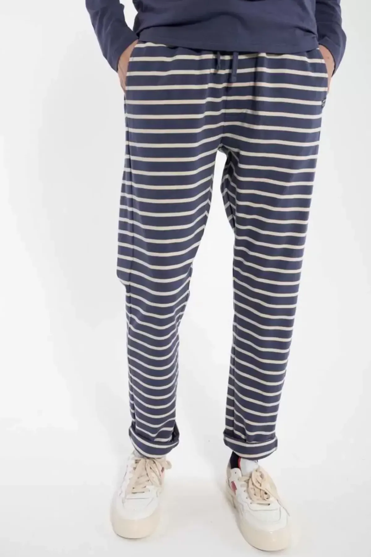 Danefæ Hosen>Danenorsminde Pants Grey Marine/Chalk