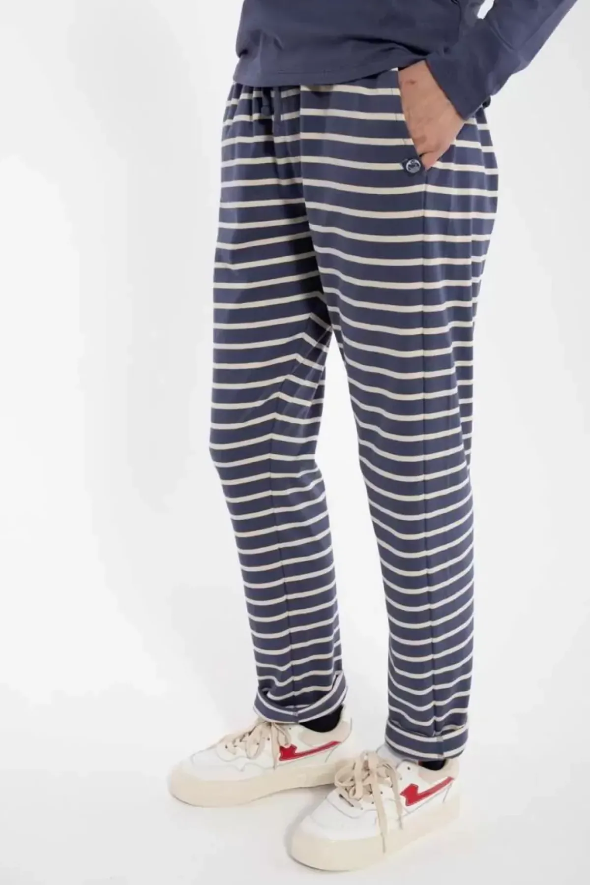 Danefæ Hosen>Danenorsminde Pants Grey Marine/Chalk