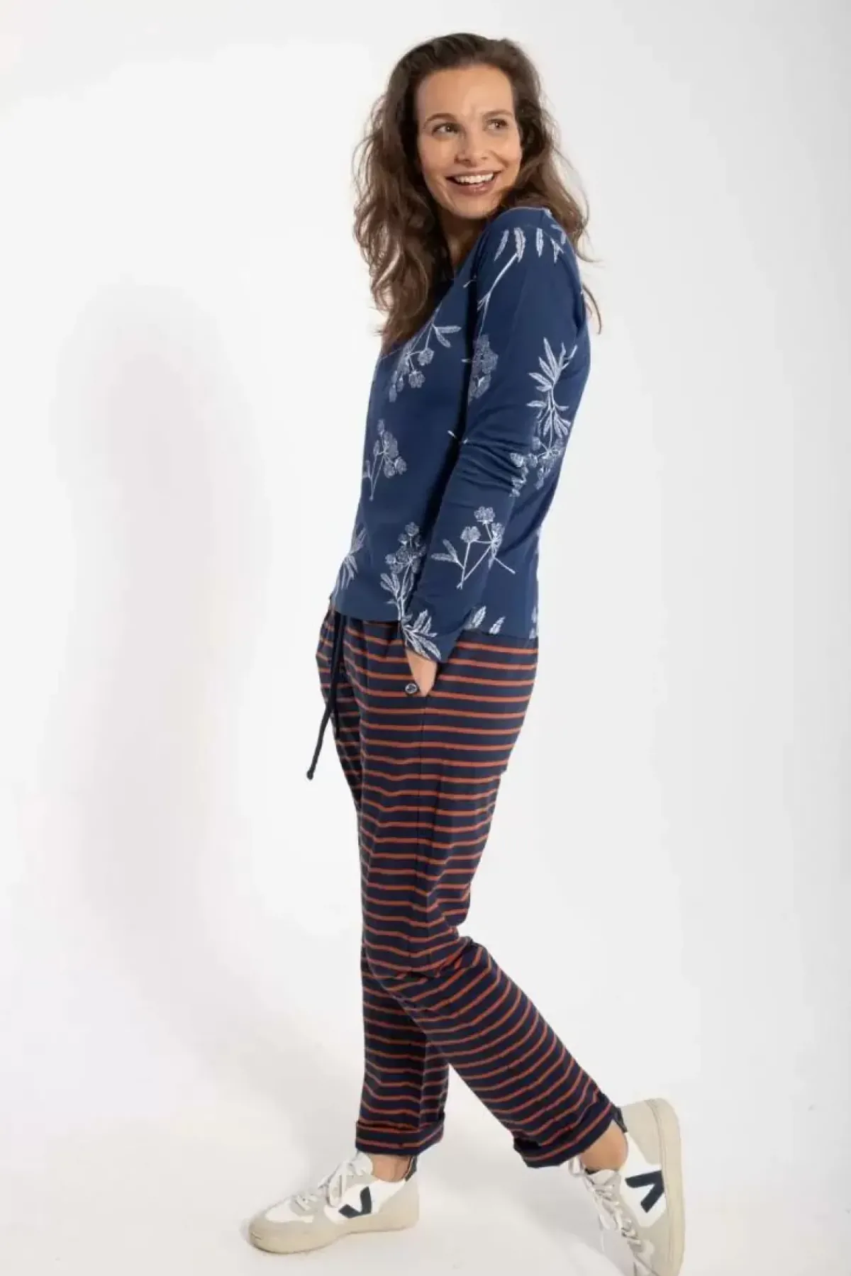 Danefæ Hosen>Danenorsminde Pants Marine/Brick
