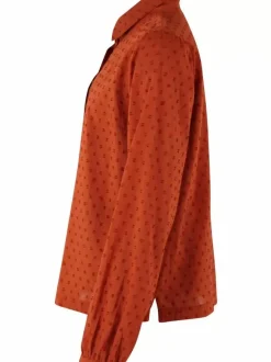 Danefæ Blusen>Danenovember Cotton Dot Shirt Rust