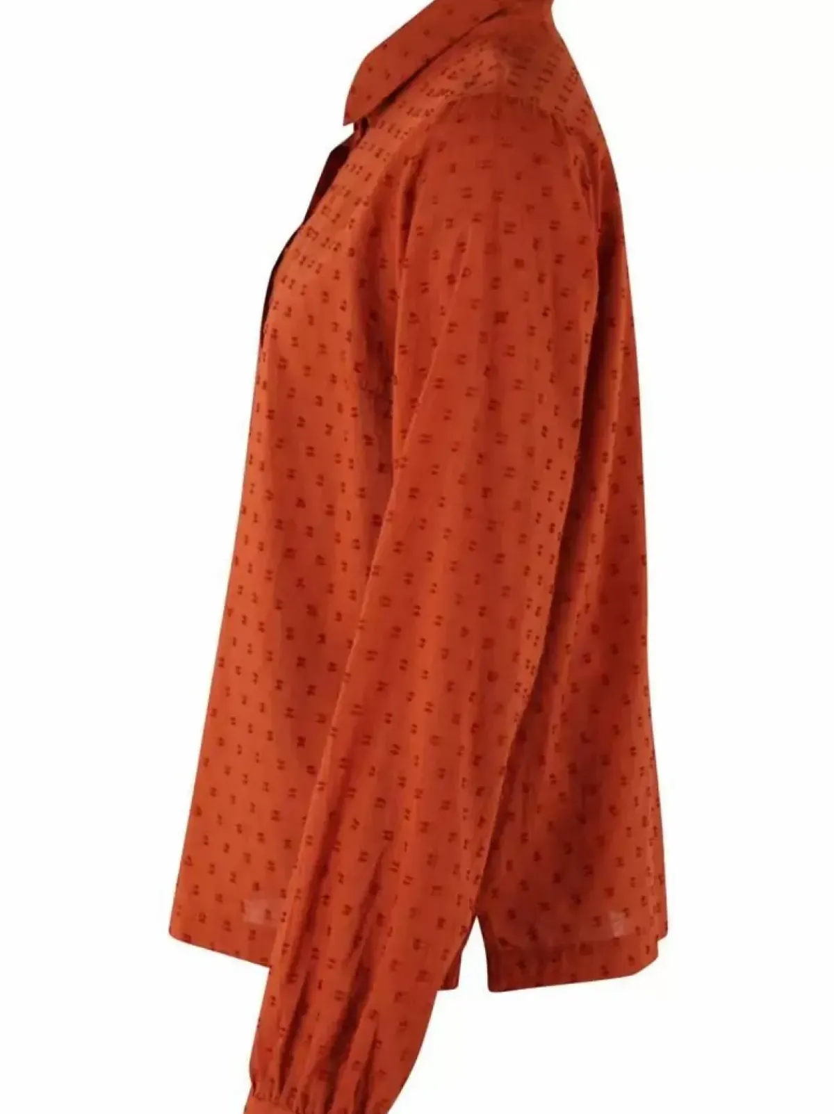 Danefæ Blusen>Danenovember Cotton Dot Shirt Rust