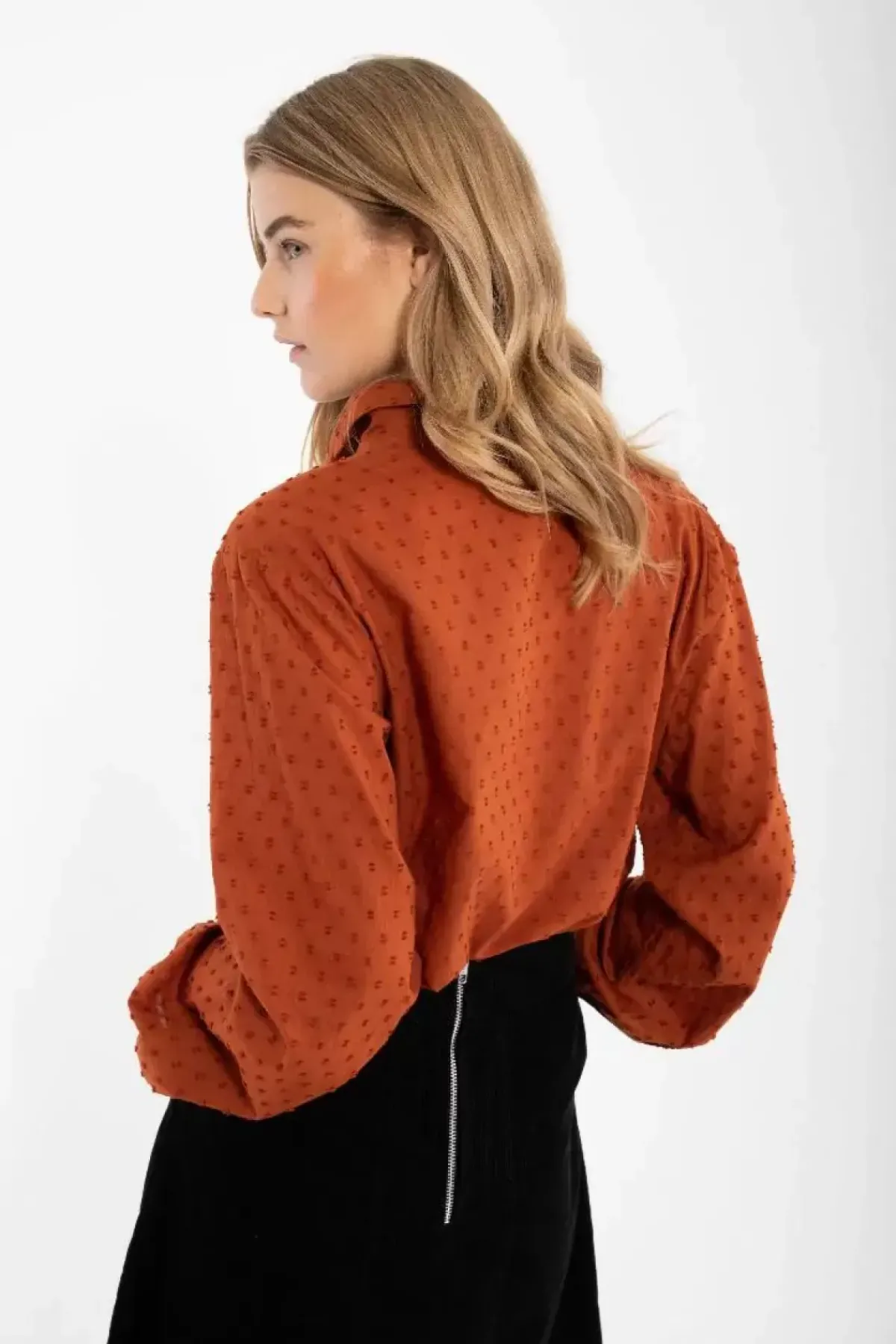 Danefæ Blusen>Danenovember Cotton Dot Shirt Rust