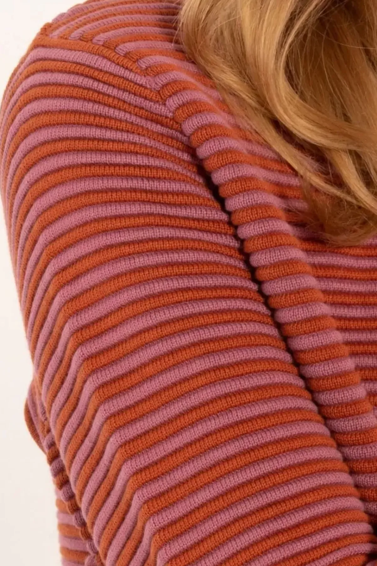 Danefæ Strickwaren>Danepearly 3D Crotchet Knit Sweater Rust/Old Rose