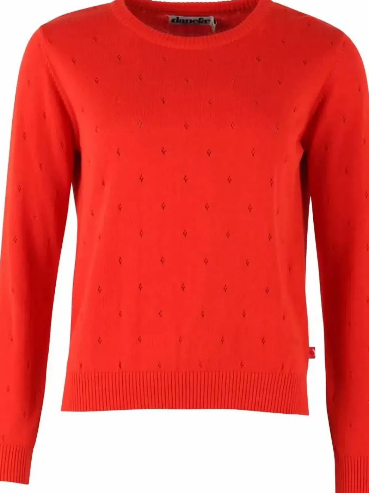 Danefæ Strickwaren>Danepearly Hole Knit Sweater Bright Red