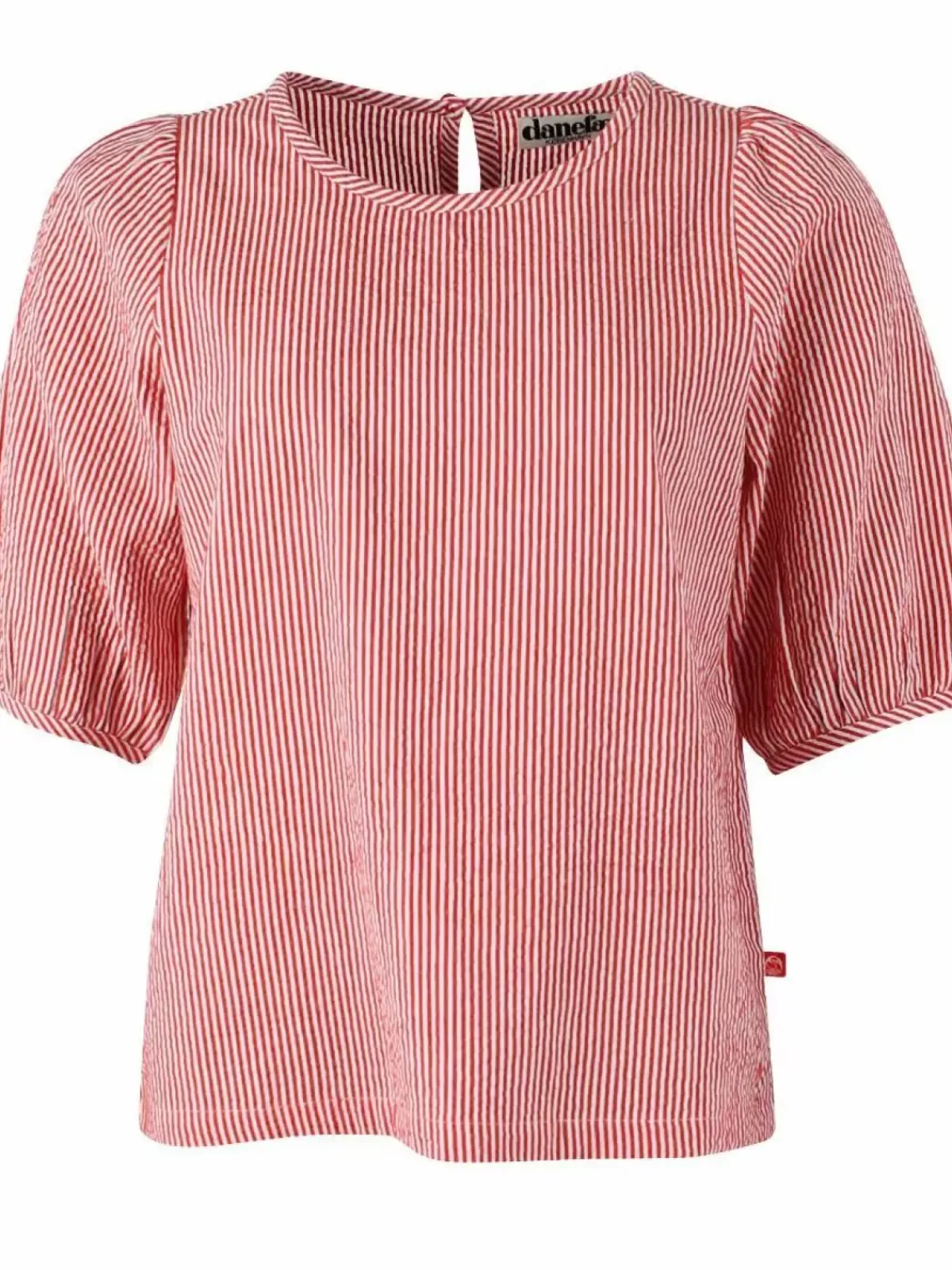 Danefæ Blusen>Daneprosecco Searsucker Shirt Bright Red/Chalk