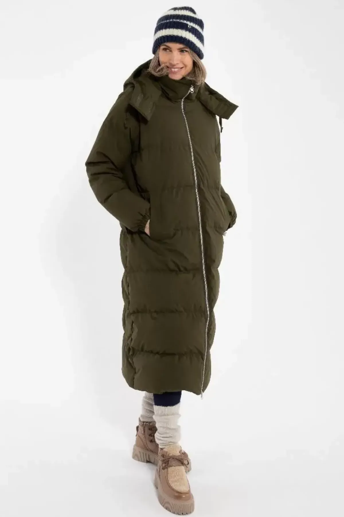 Danefæ Winterjacken>Danepuffin Down Winter Coat Warm Khaki