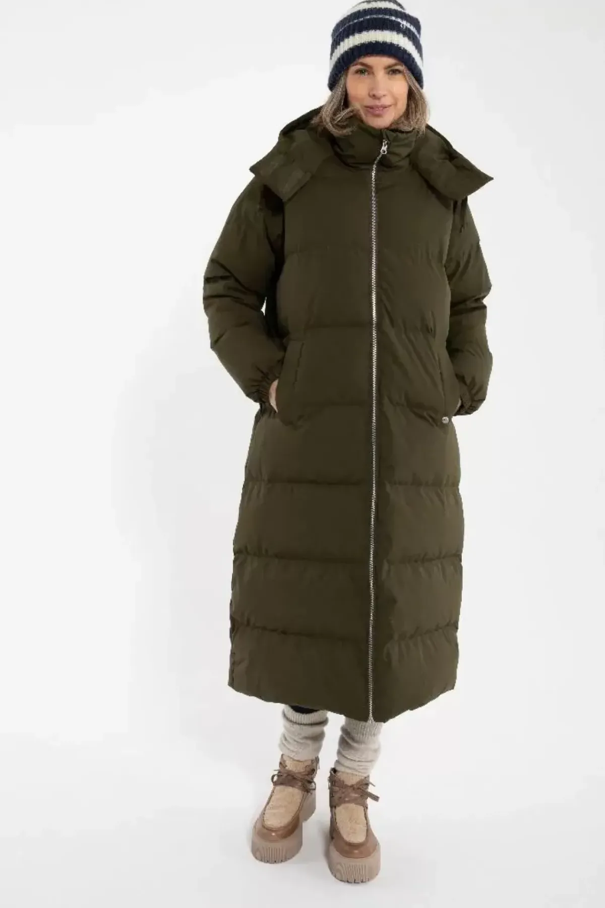 Danefæ Winterjacken>Danepuffin Down Winter Coat Warm Khaki