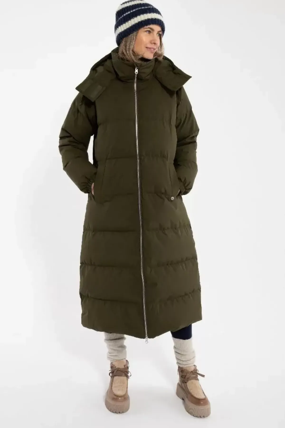 Danefæ Winterjacken>Danepuffin Down Winter Coat Warm Khaki