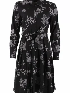 Danefæ Kleider>Daneribe Poplin Dress Black/Chalk Hemlock