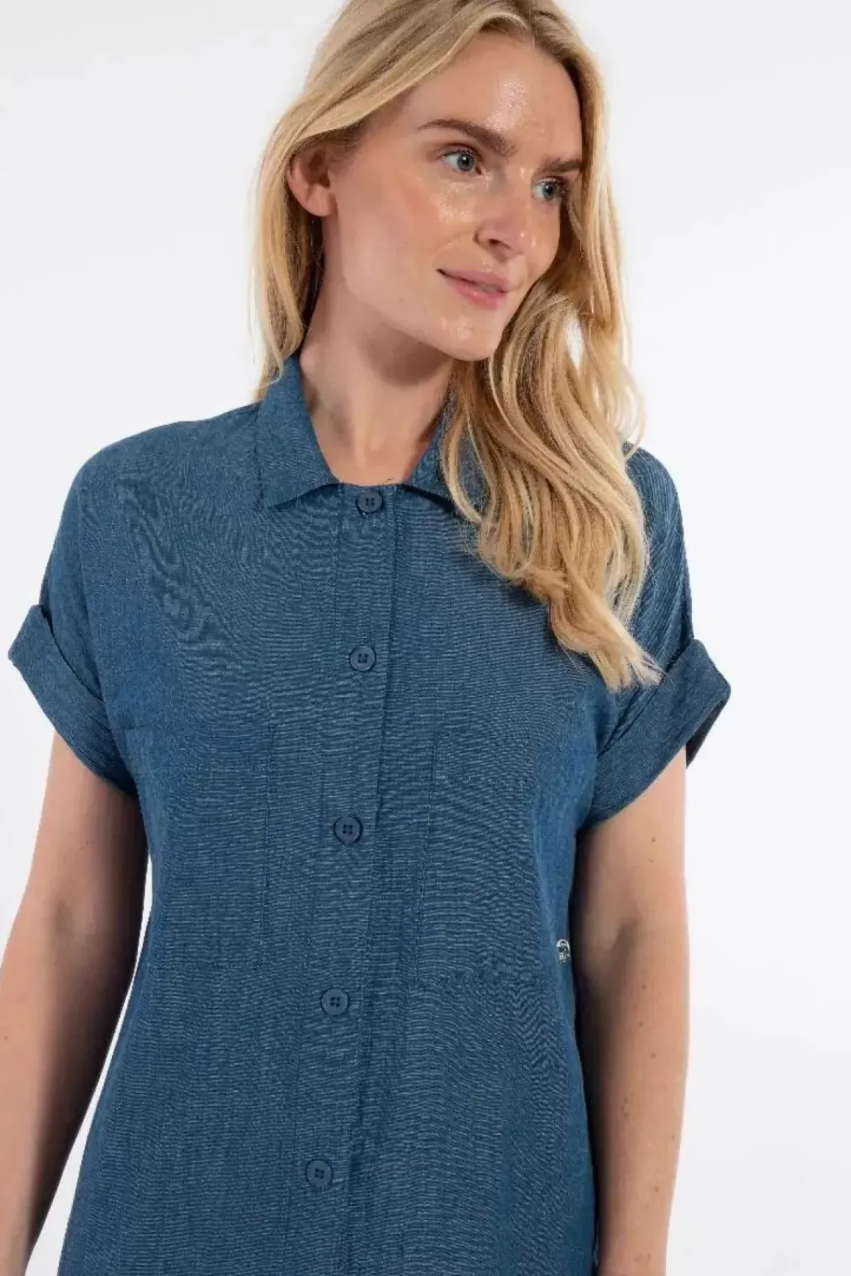 Danefæ Kleider>Danerrand Chambrey Dress Dk Indigo
