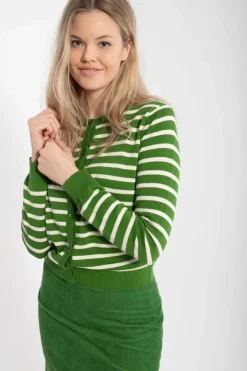 Danefæ Cardigan>Danesaga Cardigan Fall Jungle/Chalk