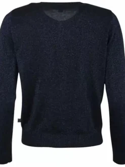 Danefæ Cardigan>Danesaga Glitter Cardigan Dk Navy Glitter
