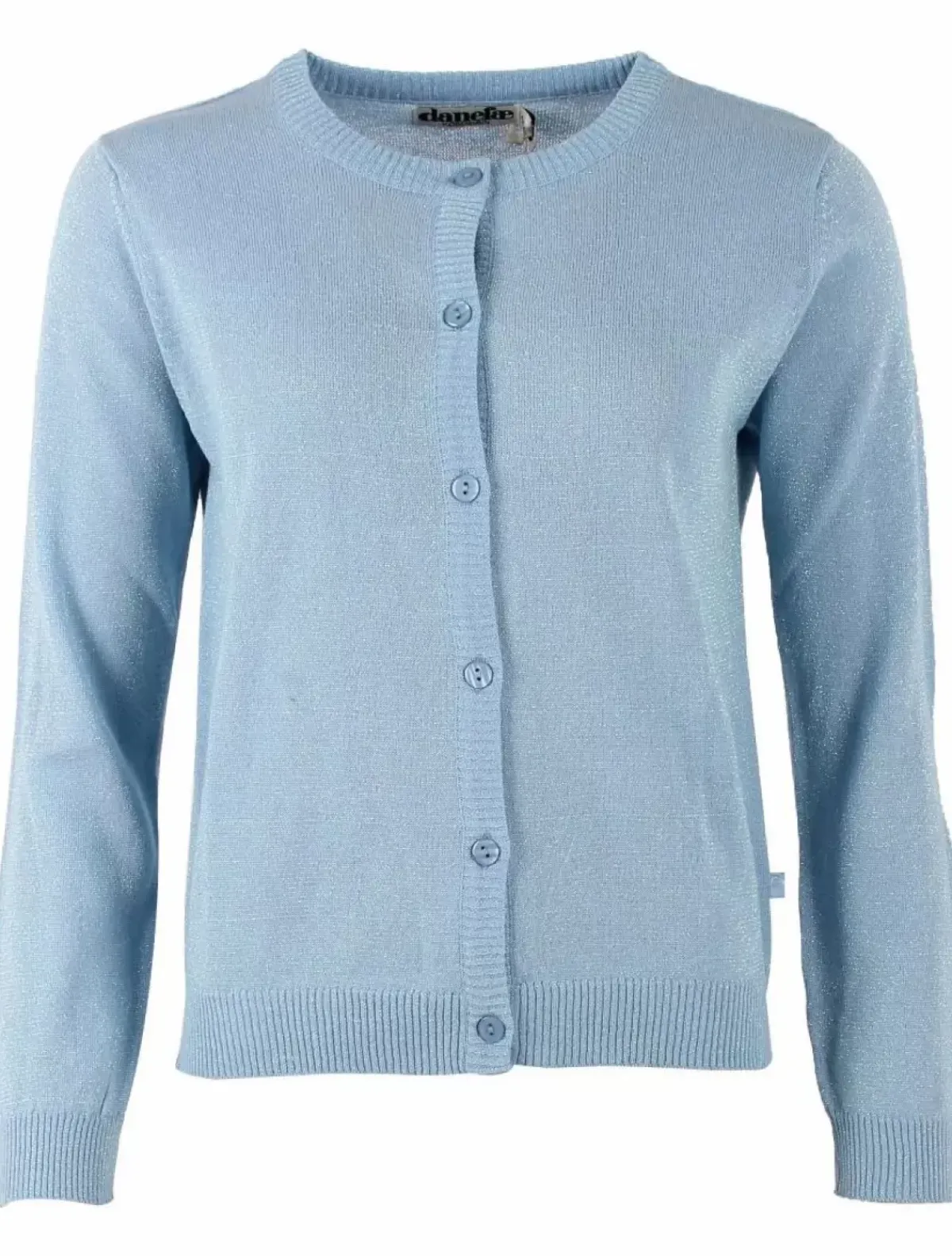 Danefæ Cardigan>Danesaga Glitter Cardigan Light Blue Glitter
