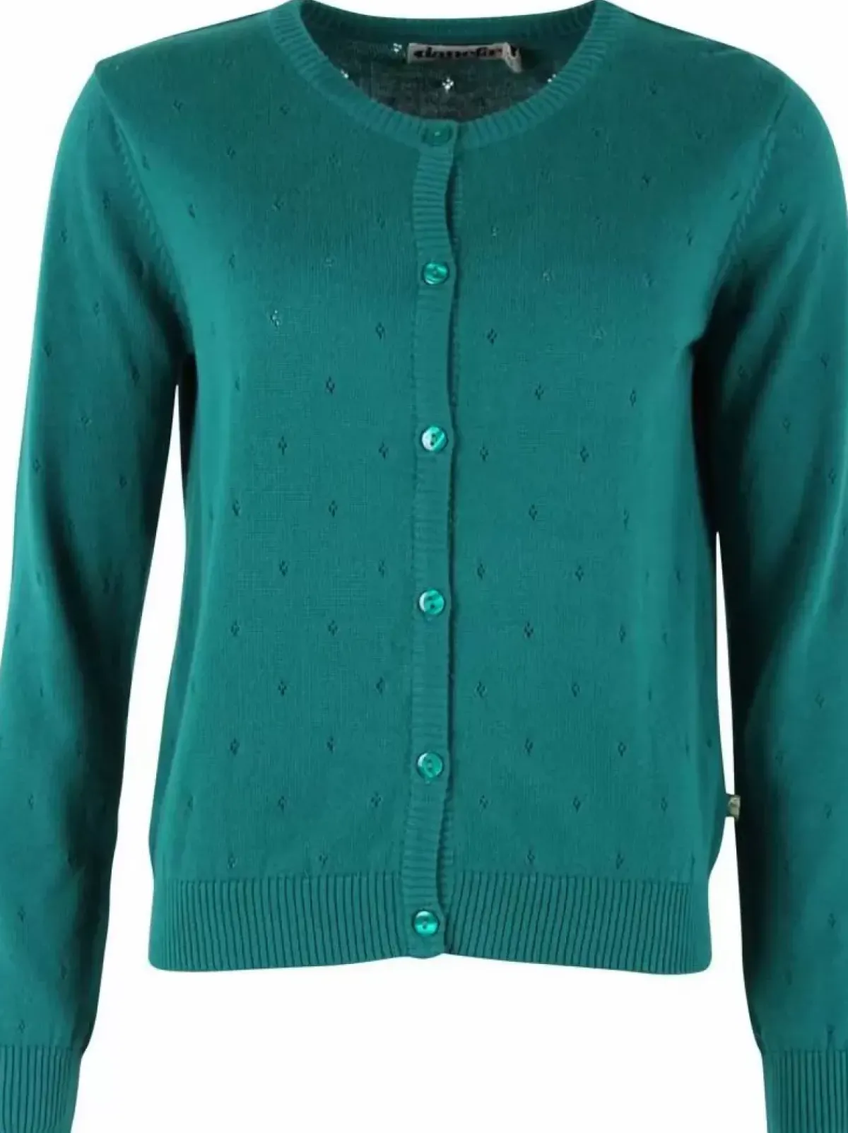 Danefæ Cardigan>Danesaga Hole Knit Cardigan Duck Green