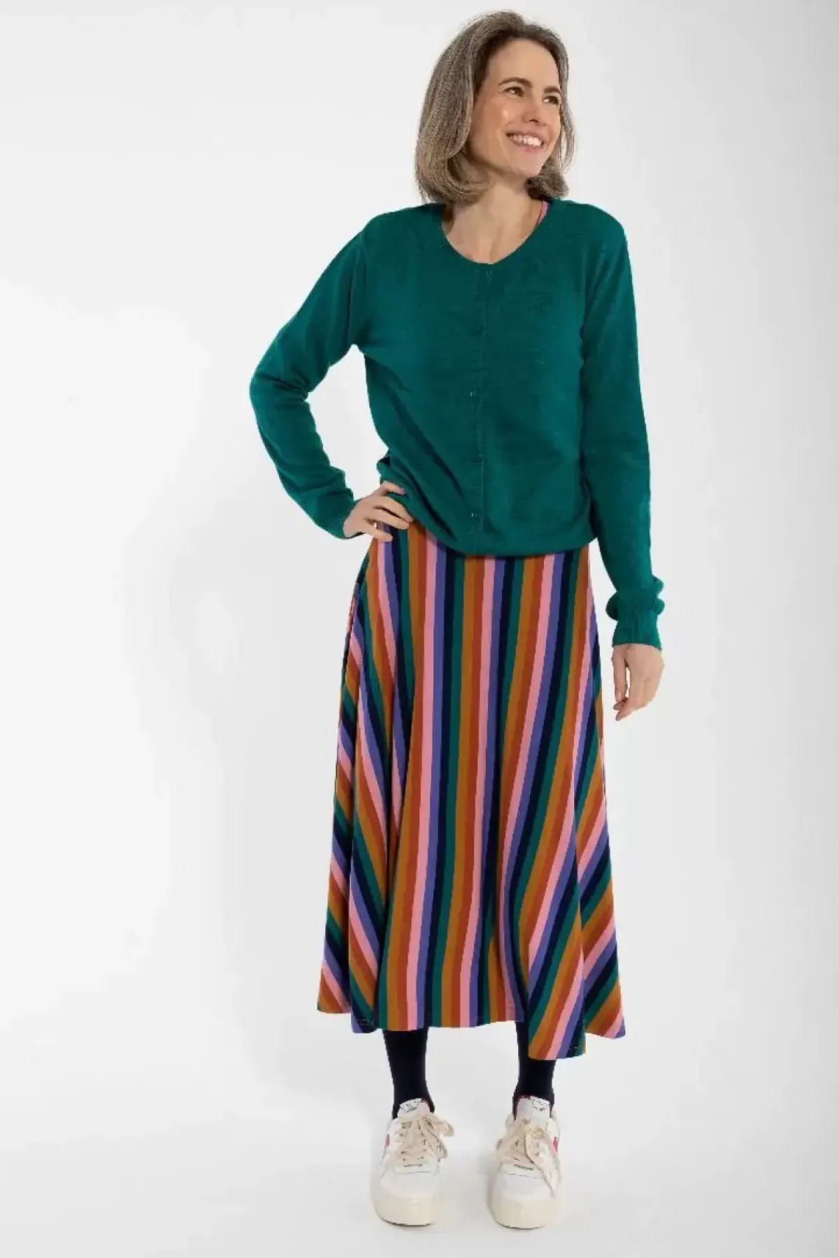 Danefæ Cardigan>Danesaga Hole Knit Cardigan Duck Green
