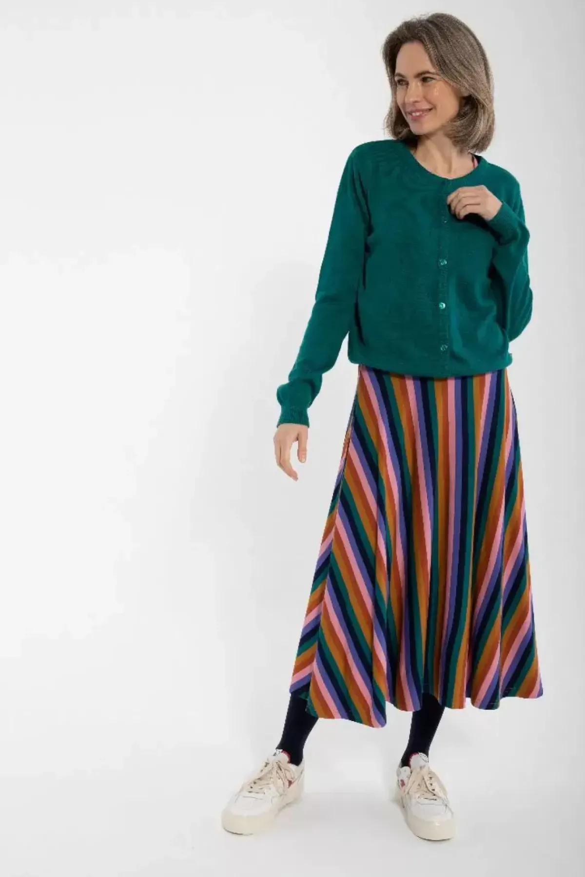 Danefæ Cardigan>Danesaga Hole Knit Cardigan Duck Green