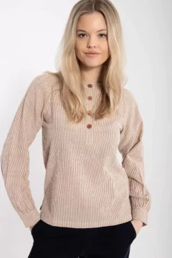 Danefæ Blusen>Danesanna Poplin Shirt Brick/Chalk