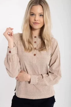 Danefæ Blusen>Danesanna Poplin Shirt Brick/Chalk