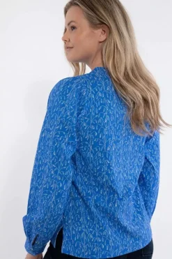 Danefæ Blusen>Danesanna Poplin Shirt Cold Blue/Chalk Oats