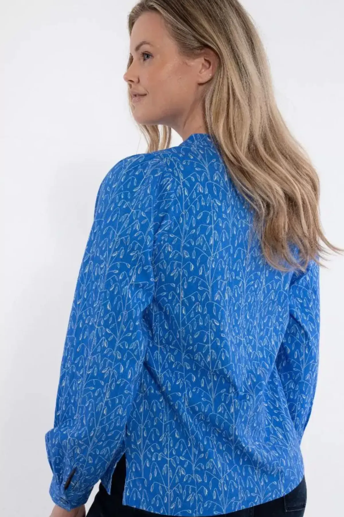 Danefæ Blusen>Danesanna Poplin Shirt Cold Blue/Chalk Oats