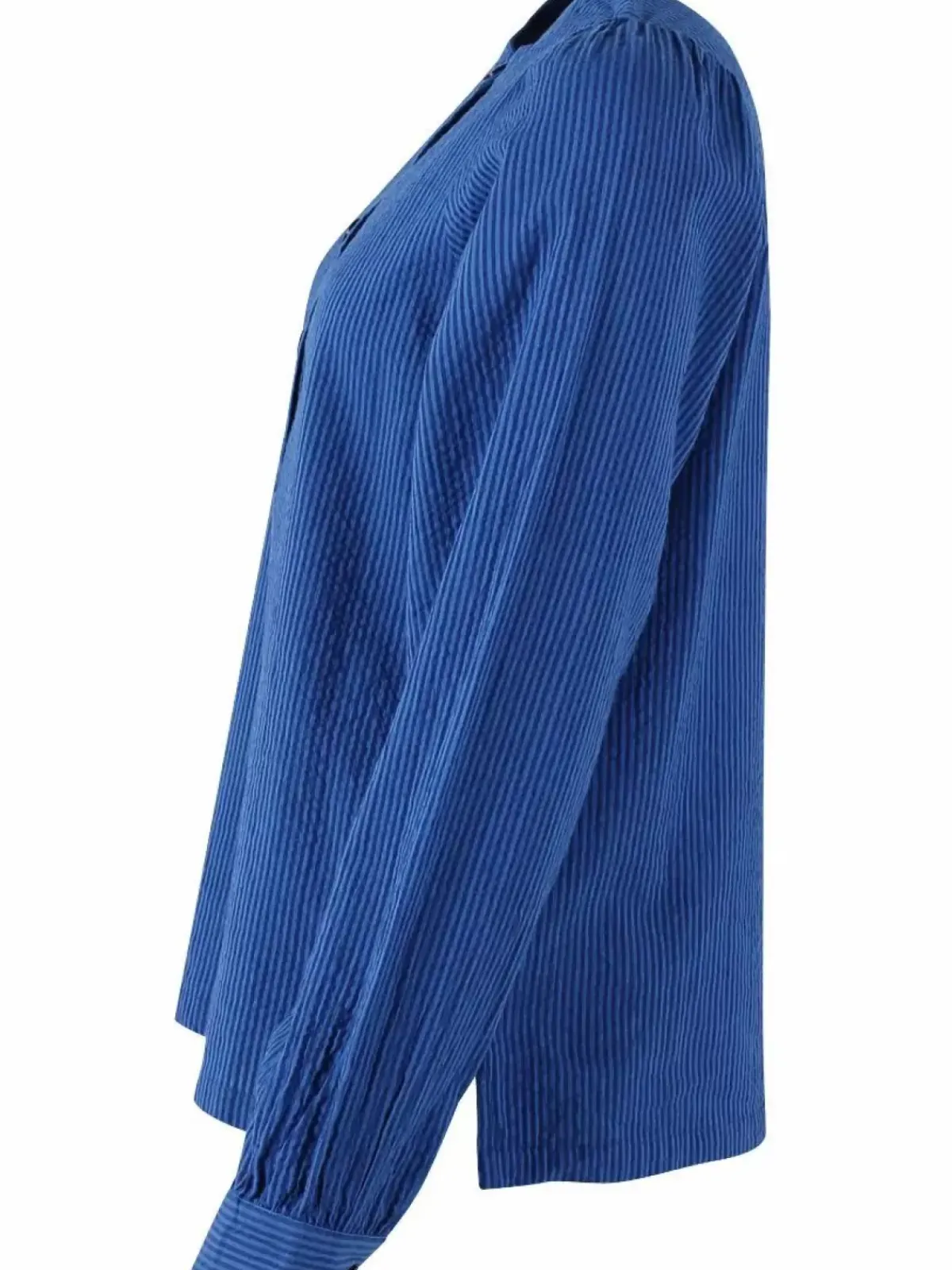 Danefæ Blusen>Danesanna Searsucker Shirt Deep Marine/Klein Blue