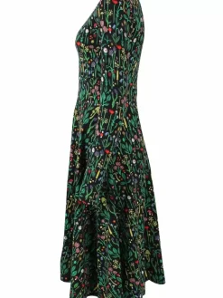 Danefæ Kleider>Danesigrid Cotton Dress Black Botanical