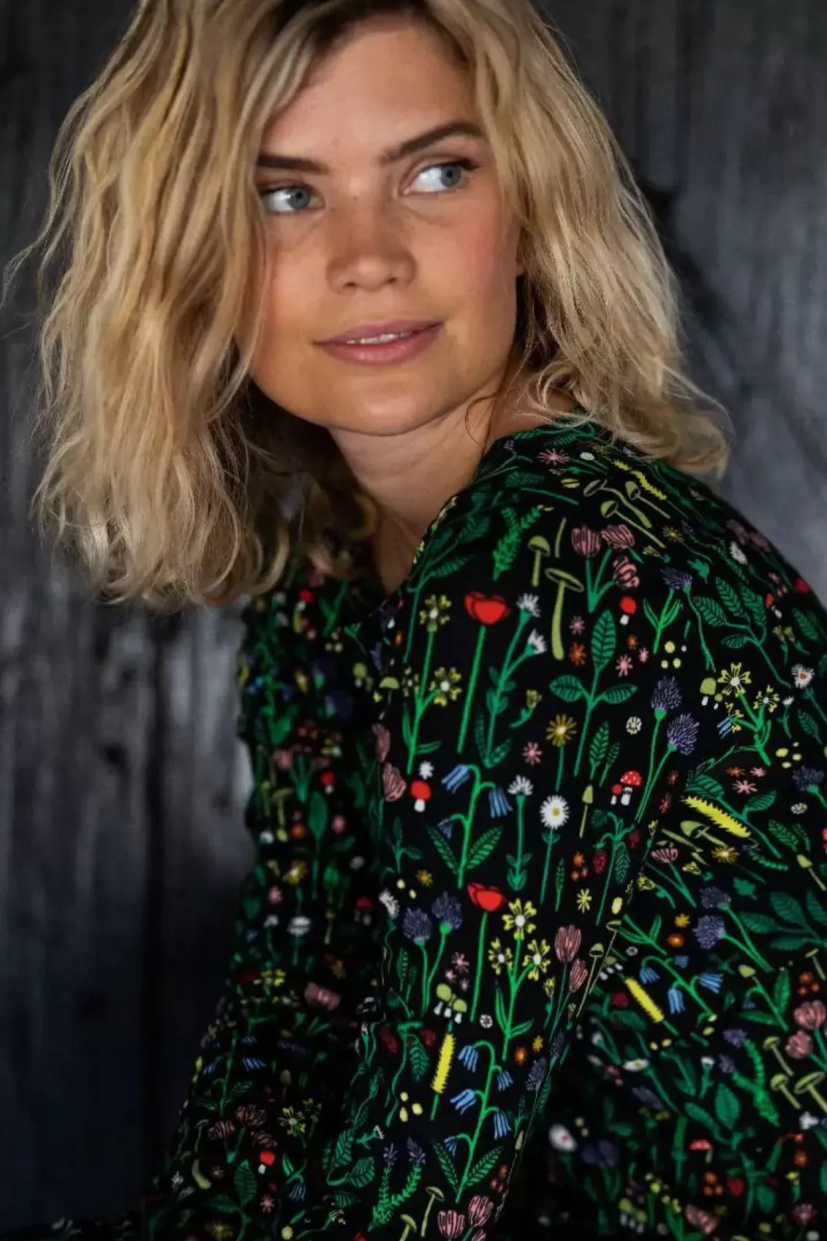 Danefæ Kleider>Danesigrid Cotton Dress Black Botanical
