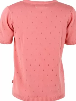 Danefæ T-Shirts>Danesilver Hole Knit Tee Coral