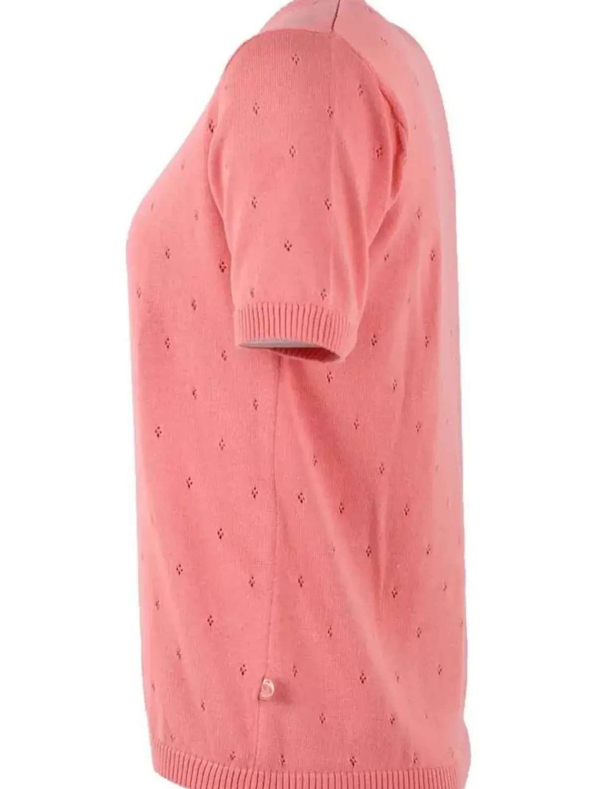 Danefæ T-Shirts>Danesilver Hole Knit Tee Coral