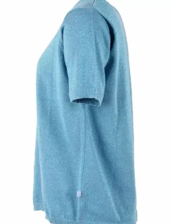 Danefæ Strickwaren>Danesilver Sweater Glitter Tee Light Blue Glitter