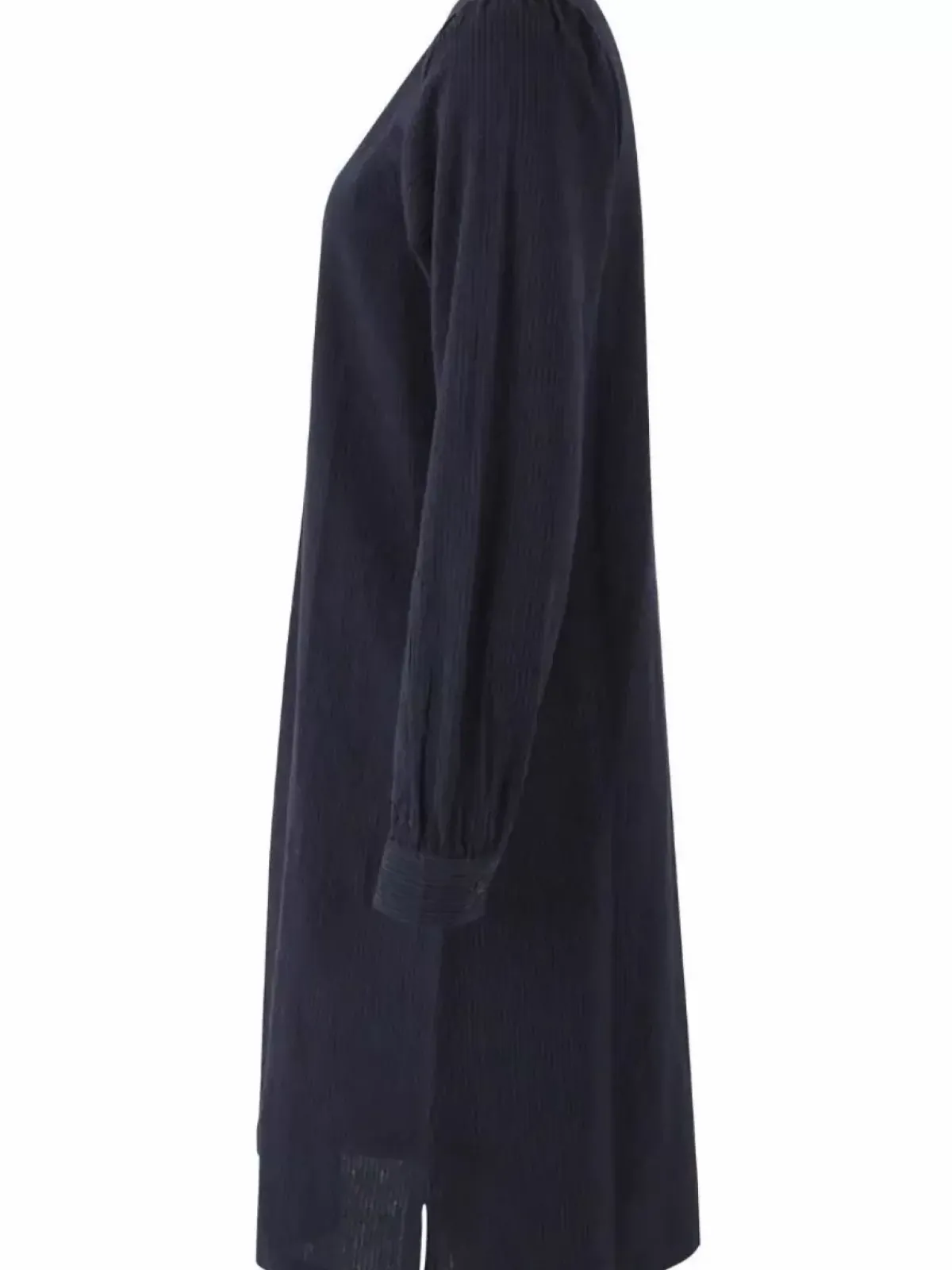 Danefæ Kleider>Danesocial Seersucker Dress Black/Marine