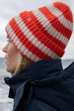 Danefæ Mützen/Hute>Danesofty Beanie Bright Red/Chalk