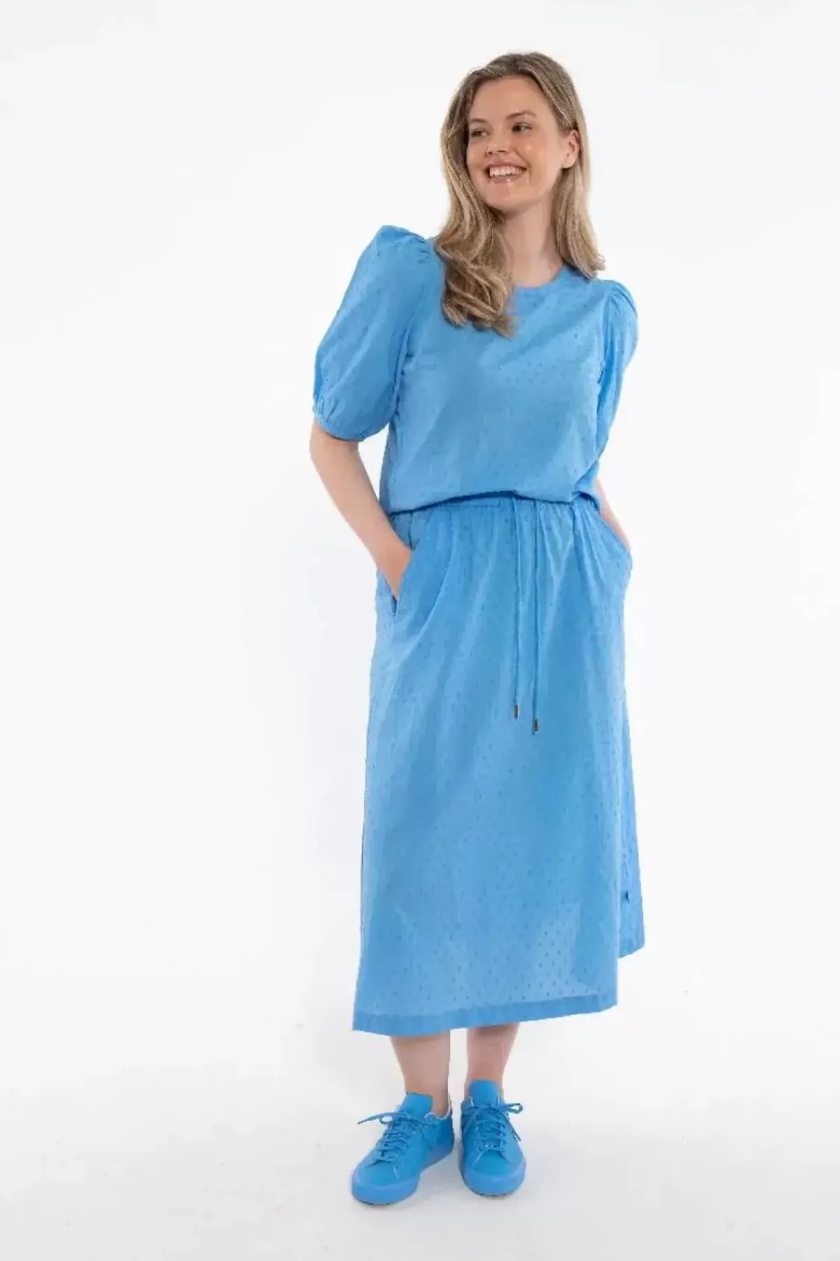 Danefæ Röcke>Danespresso Cotton Dot Skirt Ice Blue