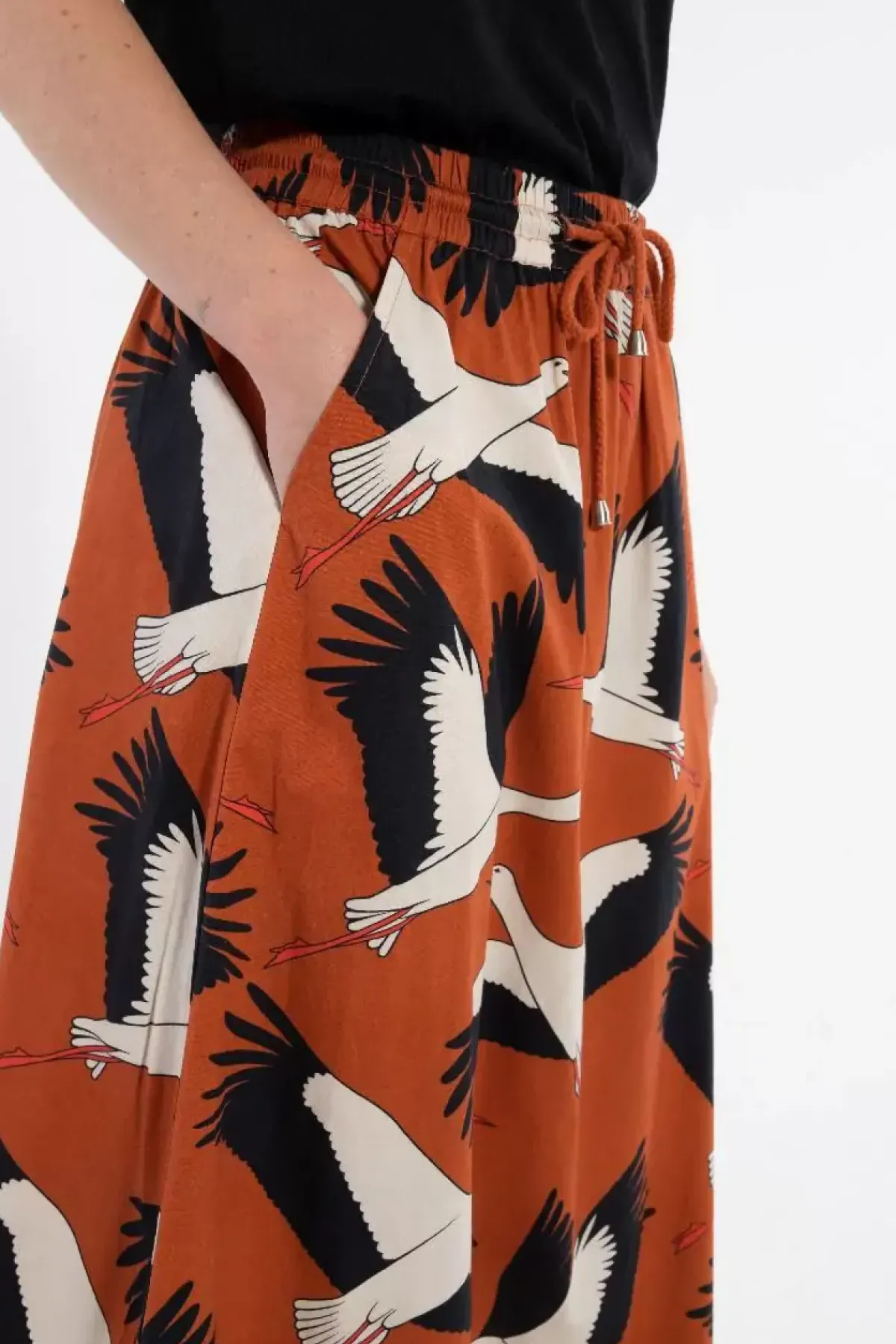 Danefæ Röcke>Danespresso Poplin Skirt Rust Big Stork